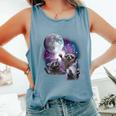 Raccoon Comfort Colors Tank Top - Whimsical Moon Nightwear Blue Jean