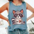 Raccoon Cookie Lover | Small Comfort Colors Adults Tank Top Blue Jean