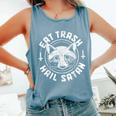 Raccoon Eat Trash Hail Satan Gothic Racoon Comfort Colors Tank Top Blue Jean