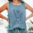 Raccoon Halloween Women's Tank Top - Stay Trashy Comfort Tee Blue Jean