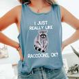 Raccoon Love Comfort Colors Tank Top - Unisex Fun Design Blue Jean
