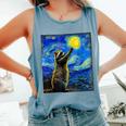Raccoon Starry Night Tank Top - Van Gogh Style for Art Lovers Blue Jean