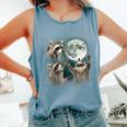 Raccoon Tank Top - Quirky Moon Howling | Comfortable Fit Blue Jean