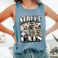 Raccoon Unhinged And Feral Retro Raccoon Feral Summer Comfort Colors Tank Top Blue Jean
