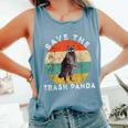 Save The Trash Panda Raccoon Animal Retro Vintage Sunset Comfort Colors Tank Top Blue Jean