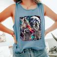 Three Racoon Moon 3 Racoon Moon Cursed Meme Comfort Colors Tank Top Blue Jean
