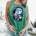 Animal Meme Tank Top | Opossum Skunk Raccoon Trio Howling Design Light Green