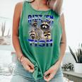 Autistic Raccoon Comfort Colors Tank Top | Rizz Em Meme Fun Light Green