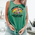 Cute Pocket Raccoon Comfort Colors Tank Top - Fun Casual Wear Light Green