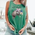 Fairy Godpossum Raccoon Tank Top - Fun Trash Panda Theme Light Green