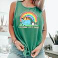 Groovy This Little Light-Of Mine Dumpster Fire Raccoon Comfort Colors Tank Top Light Green