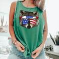 Patriotic Raccoon Tank Top - July 4th Fun | Comfort Colors Trash Panda Light Green
