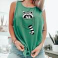 Raccoon Cartoon Animal Comfort Colors Tank | Casual Blue Short Sleeve Light Green