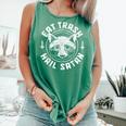 Raccoon Eat Trash Hail Satan Gothic Racoon Comfort Colors Tank Top Light Green