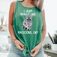 Raccoon Love Comfort Colors Tank Top - Unisex Fun Design Light Green