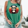 Retro Panda In Sunglasses BBQ Pool Party Panda Comfort Colors Tank Top Light Green