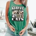 Retro Raccoon Summer Unisex Tank Top - Feral and Unhinged Light Green