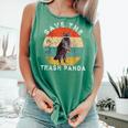 Save The Trash Panda Raccoon Animal Retro Vintage Sunset Comfort Colors Tank Top Light Green