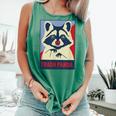Trash Panda Raccoon Comfort Colors Tank Top - Animal Lover Gift Light Green