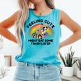 Cute Pocket Raccoon Comfort Colors Tank Top - Fun Casual Wear Lagoon