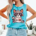 Raccoon Cookie Lover | Small Comfort Colors Adults Tank Top Lagoon