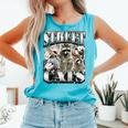 Raccoon Unhinged And Feral Retro Raccoon Feral Summer Comfort Colors Tank Top Lagoon