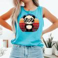 Retro Panda In Sunglasses BBQ Pool Party Panda Comfort Colors Tank Top Lagoon