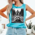 Scared Raccoon Selfie With Sasquatch Bigfoot Raccoon Comfort Colors Tank Top Lagoon