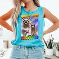 Tummy Ache Survivor Raccoon Comfort Colors Tank - Fun Unisex Apparel Lagoon