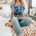 Raccoon Starry Night Tank Top - Van Gogh Style for Art Lovers Grey