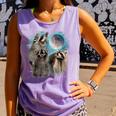 3 Racoon Moon Howling Raccoon Head For Men Women Kid Comfort Colors Tank Top Violet