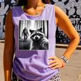 Raccoon Bigfoot Selfie – Comfort Colors Tank Top – Fun Retreat Wear Violet