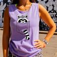 Raccoon Cartoon Animal Comfort Colors Tank | Casual Blue Short Sleeve Violet