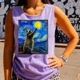 Raccoon Starry Night Tank Top - Van Gogh Style for Art Lovers Violet