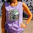 Raccoon Tank Top - Quirky Moon Howling | Comfortable Fit Violet