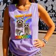 Tummy Ache Survivor Raccoon Comfort Colors Tank - Fun Unisex Apparel Violet
