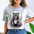 Raccoon Noodle Cup Comfort Tee | Unisex T-Shirt | Fun Casual Design Smoke
