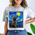 Raccoon Starry Night T-Shirt - Van Gogh-Inspired Art for Raccoon Lovers Smoke