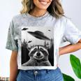 Raccoon UFO Comfort Color Blast Unisex T-Shirt | Fun Alien Vibes Smoke