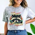 Retro Raccoon 'Live Fast Eat Trash' Comfort Color T-Shirt Smoke