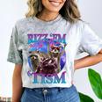 Rizz Em With The Tism Retro Raccoon Meme Comfort Color Blast T-Shirt Smoke