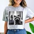 Scared Raccoon Sasquatch Selfie | Comfort Color Blast T-Shirt Smoke