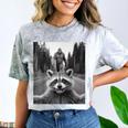 Scared Raccoon & Sasquatch T-Shirt - Quirky Unisex Comfort Tee Smoke