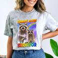 Tummy Ache Survivor Raccoon | Small Comfort Color Blast Tee Smoke
