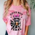 Cute But Feral Colorful Racoon With Sunglasses Racoon Small Comfort Color Blast T-Shirt Clay