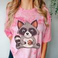 Raccoon Cookie Comfort T-Shirt - Adults Small | Fun Graphic Tee Clay