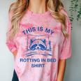 This Is My Rotting In Bed Shirt Raccoon Meme Sarcastic Comfort Color Blast T-Shirt Clay