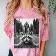 Scared Raccoon & Sasquatch T-Shirt - Quirky Unisex Comfort Tee Clay