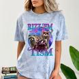 Rizz Em With The Tism Retro Raccoon Meme Comfort Color Blast T-Shirt Ocean