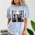 Scared Raccoon Sasquatch Selfie | Comfort Color Blast T-Shirt Ocean